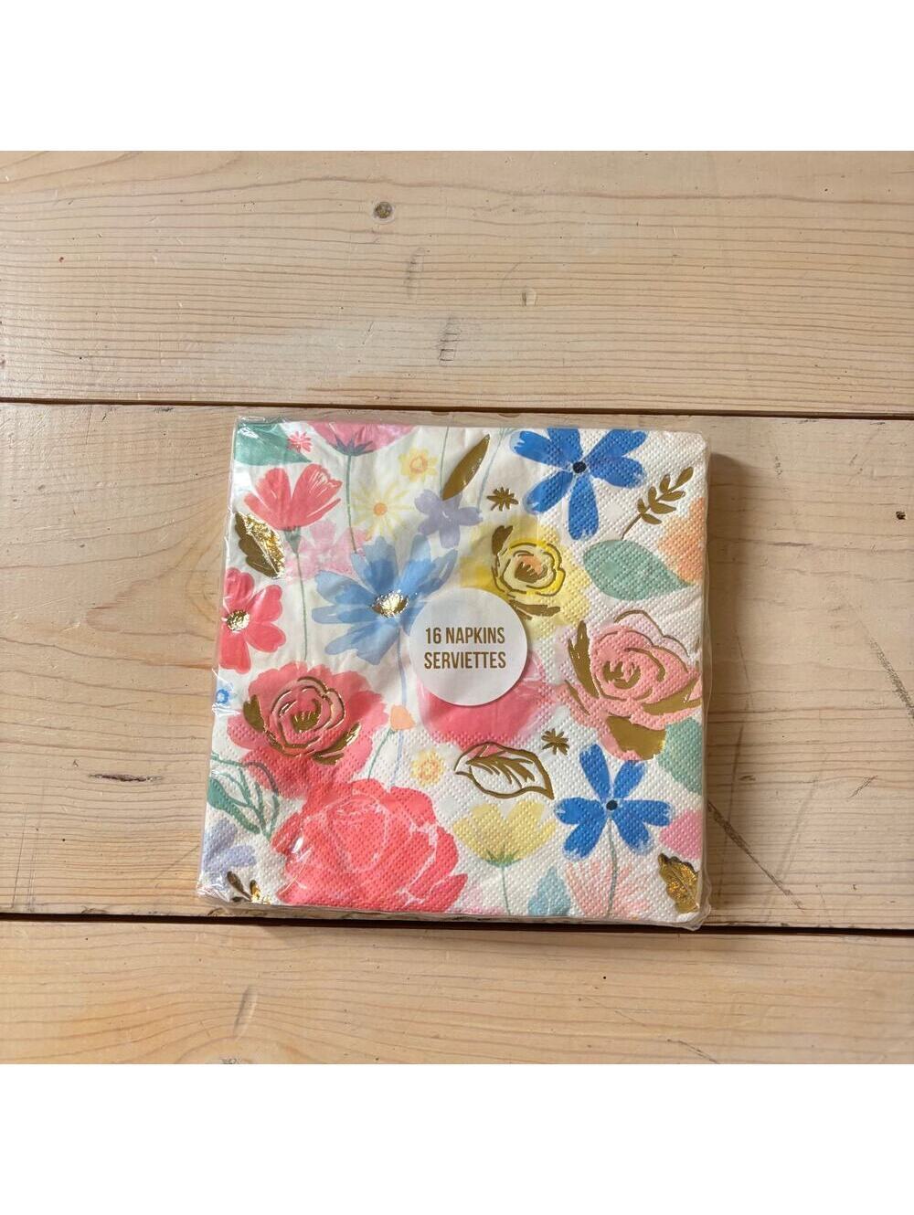 Meri Meri NWT 16 Pack Floral Napkins 13"x13"
